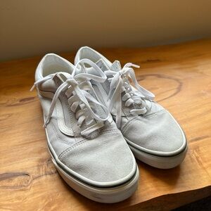 Vans White and Gray Sneakers Classic Low-Top Design